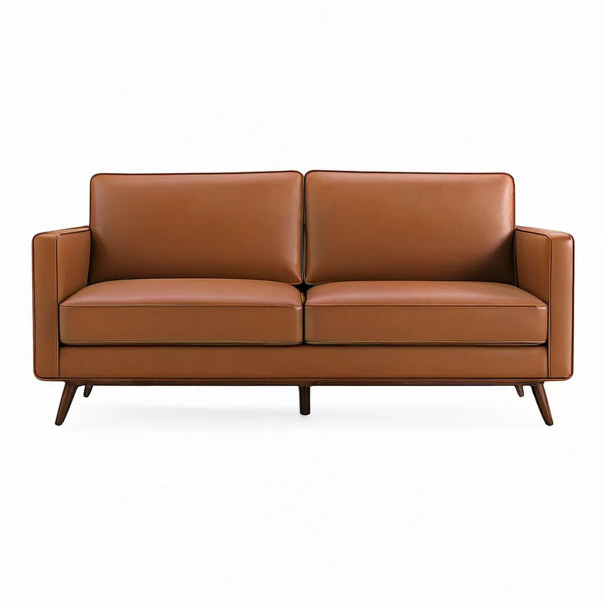 2-Sitzer-Sofa aus PU-Kunstleder, Braun, 150 x 82 x 84 cm