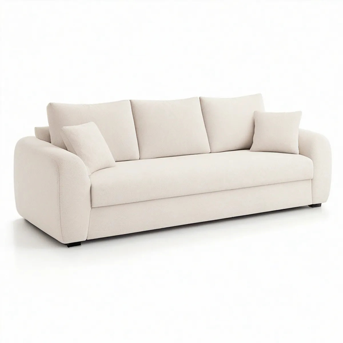 3-Sitzer-Sofa in Cremeweiss, 220 x 95 x 85 cm
