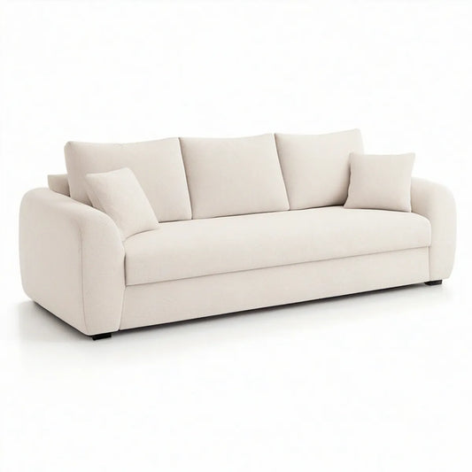 3-Sitzer-Sofa in Cremeweiss, 220 x 95 x 85 cm